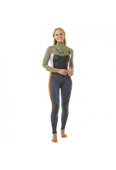 Rip Curl Womens Dawn Patrol 4/3mm Chest Zip Wetsuit (Charcoal)