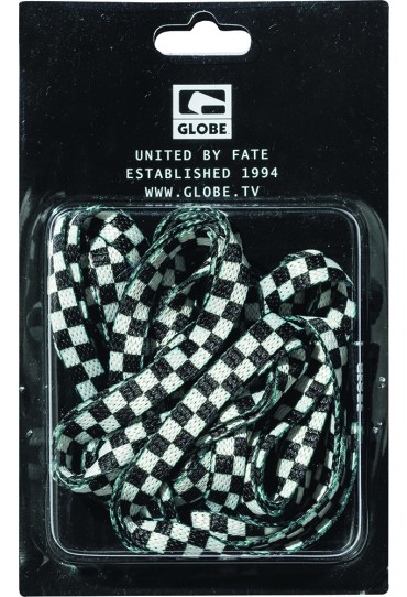 Globe White/Black Checkers Flat Lace