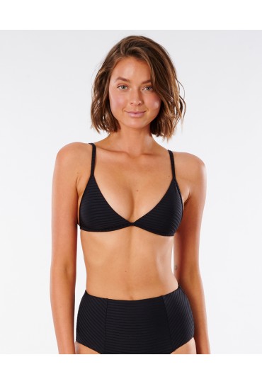RipCurl Premium Surf Banded Fixed Triangle Bikini Top (Black)