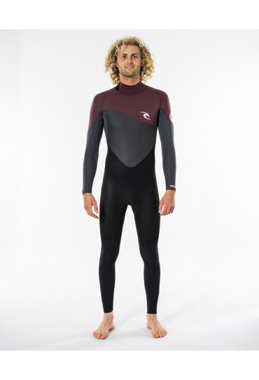 Rip Curl Omega 4/3 Back Zip Wetsuit (Wine)