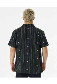 Rip Curl Topanga Vert Stripe Short Sleeve Shirt (Washed Black)