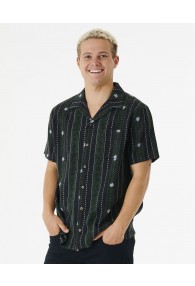 Rip Curl Topanga Vert Stripe Short Sleeve Shirt (Washed Black)