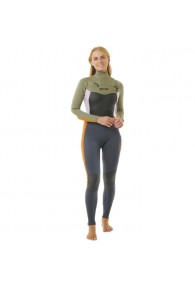 Rip Curl Womens Dawn Patrol 4/3mm Chest Zip Wetsuit (Charcoal)